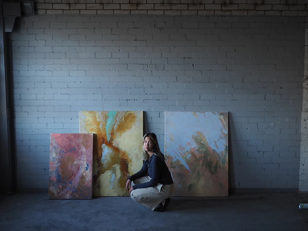 Irene Crowe in her studio